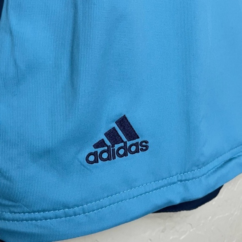 Adidas Climaproof Wind Light Blue Navy Quarter Zip Pullover Windbreaker Medium - Picture 3 of 10